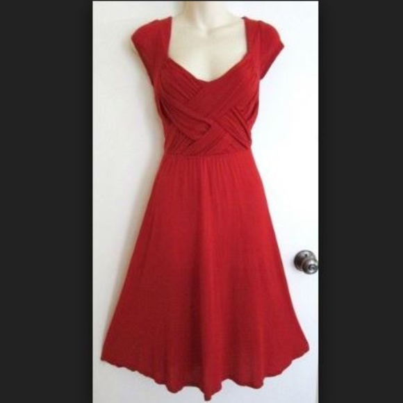 Anthropologie Dresses & Skirts - DELETTA Anthropologie true red drape dress